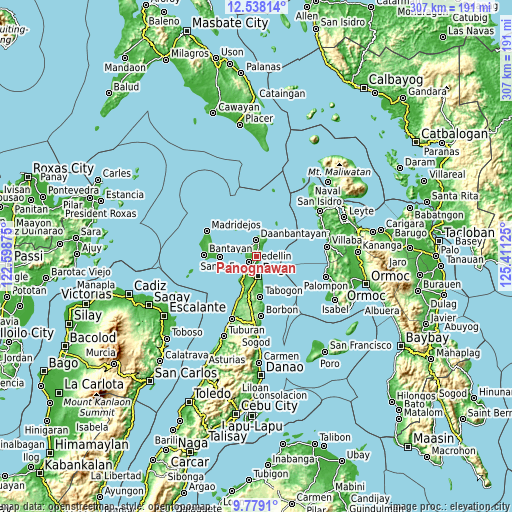 Topographic map of Panognawan