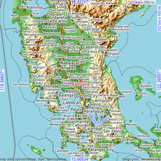 Topographic map of Pantubig