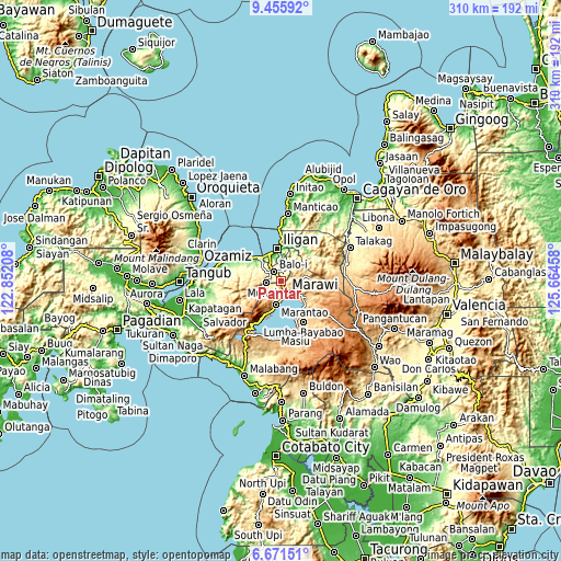 Topographic map of Pantar