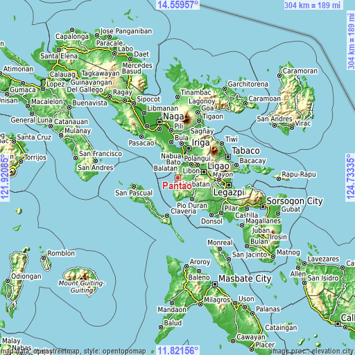 Topographic map of Pantao