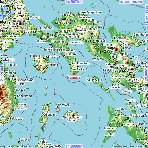 Topographic map of Pansoy