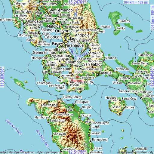 Topographic map of Pansol