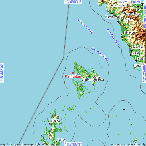 Topographic map of Panlaitan