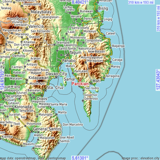 Topographic map of Panikian