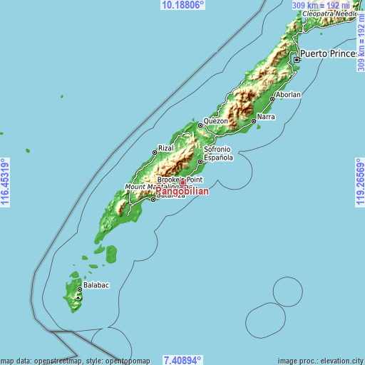 Topographic map of Pañgobilian