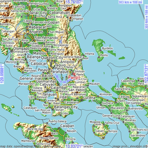 Topographic map of Pangil