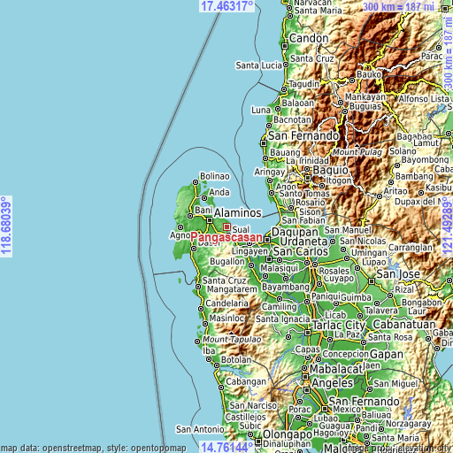 Topographic map of Pangascasan