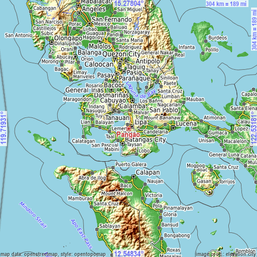Topographic map of Pangao