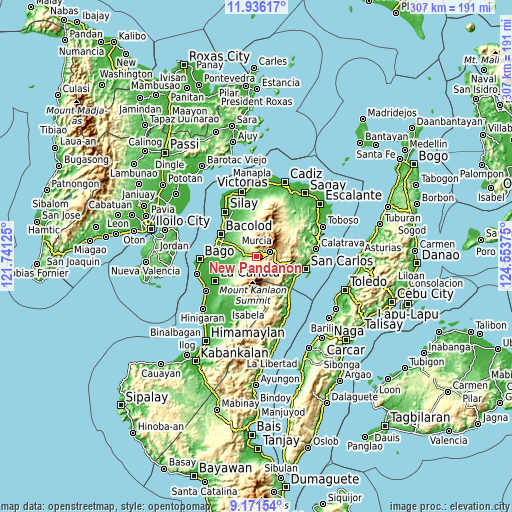 Topographic map of New Pandanon