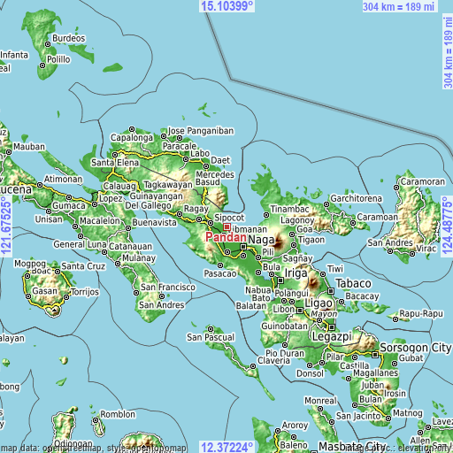 Topographic map of Pandan