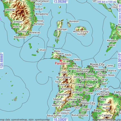 Topographic map of Pandan