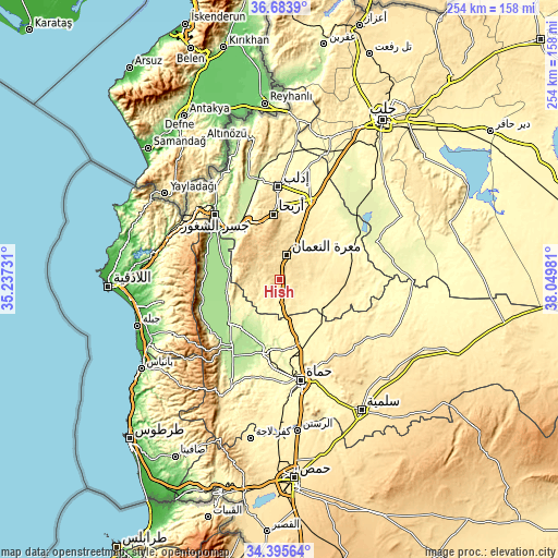 Topographic map of Ḩīsh