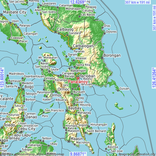 Topographic map of Panalanoy