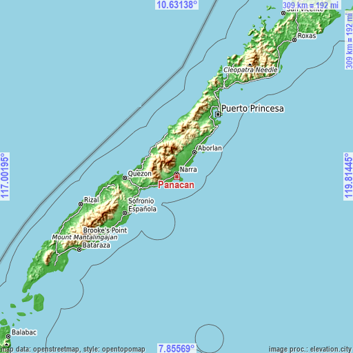 Topographic map of Panacan