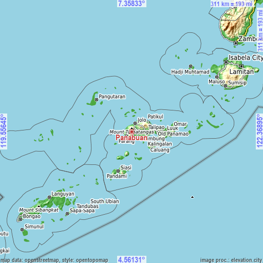 Topographic map of Panabuan