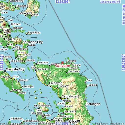 Topographic map of Pambujan