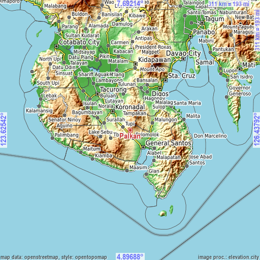 Topographic map of Palkan