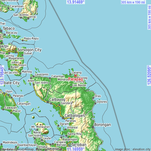 Topographic map of Palapag