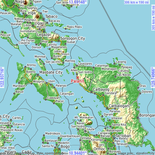 Topographic map of Palanit