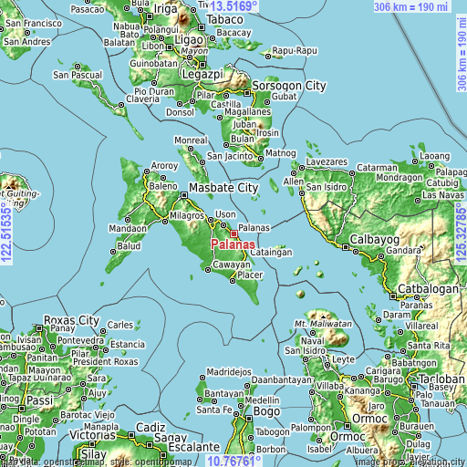 Topographic map of Palanas