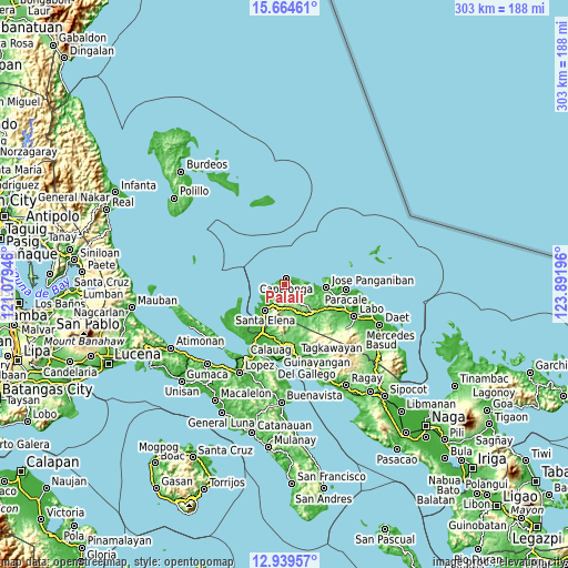 Topographic map of Palali