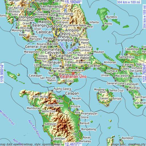 Topographic map of Palahanan Uno