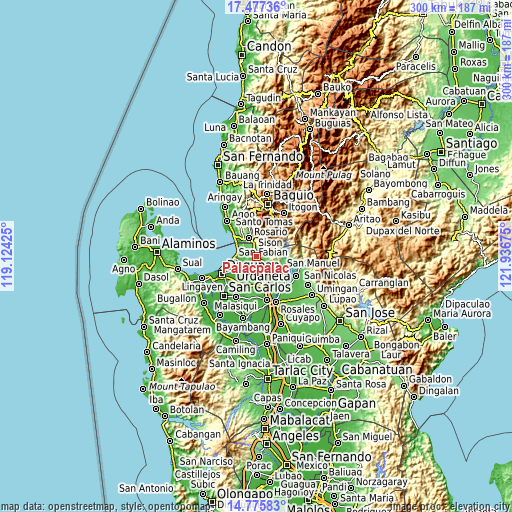 Topographic map of Palacpalac