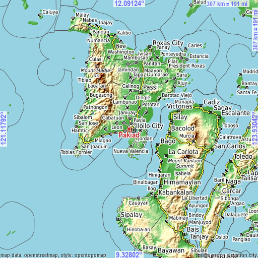 Topographic map of Pakiad