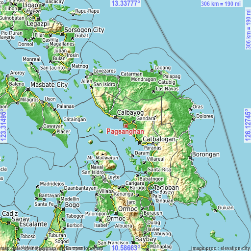 Topographic map of Pagsanghan