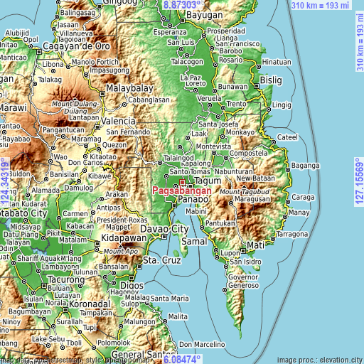 Topographic map of Pagsabangan