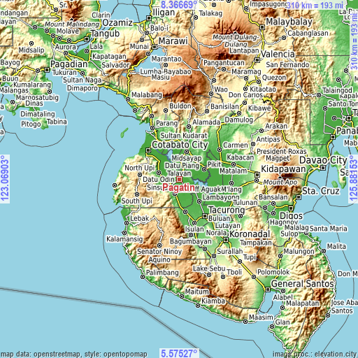 Topographic map of Pagatin