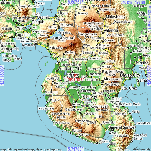 Topographic map of Pagangan