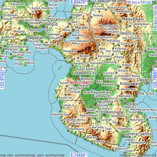 Topographic map of Pagaluñgan