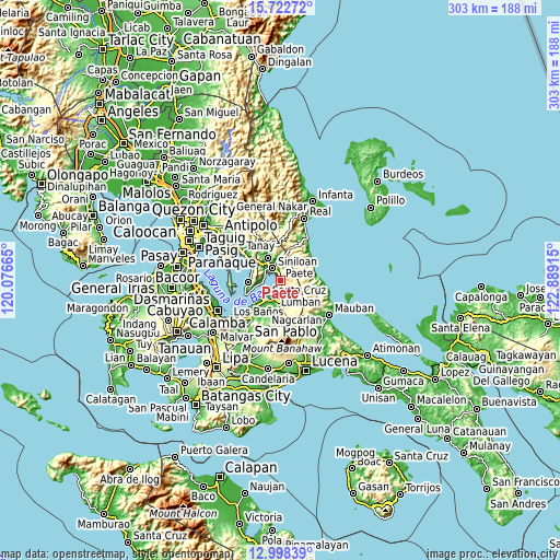 Topographic map of Paete