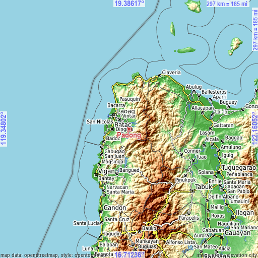 Topographic map of Padong