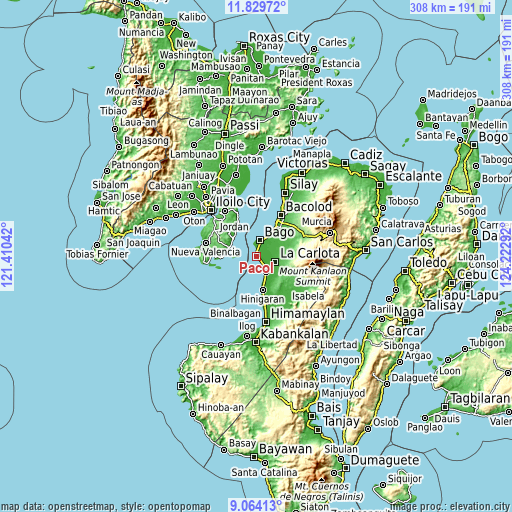 Topographic map of Pacol