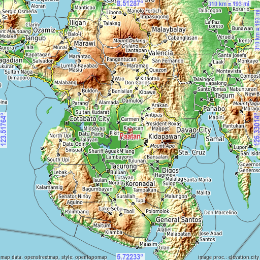 Topographic map of Paatan