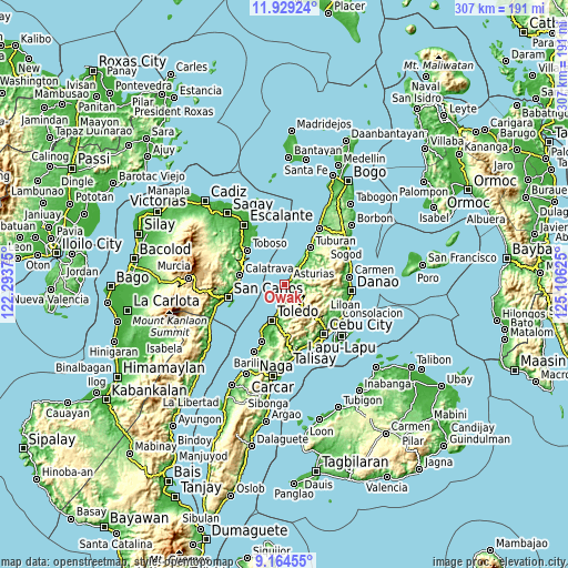 Topographic map of Owak