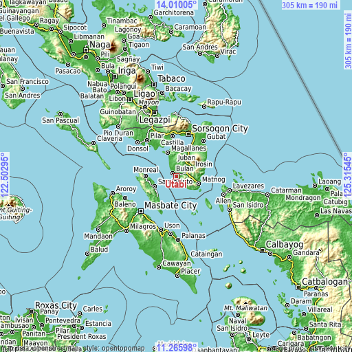 Topographic map of Utabi