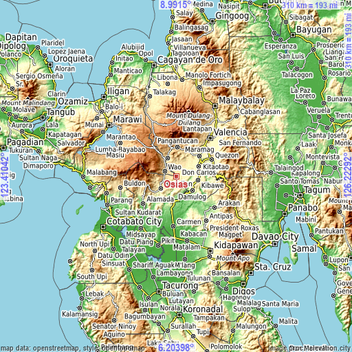 Topographic map of Osias