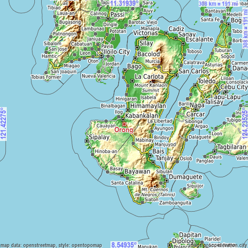 Topographic map of Orong