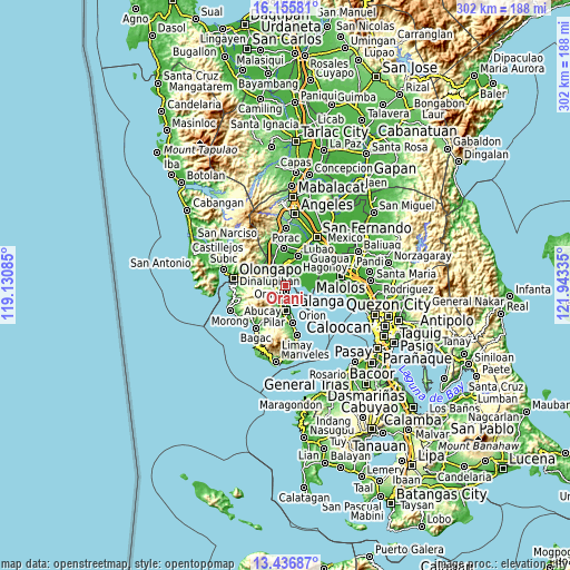 Topographic map of Orani