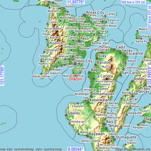 Topographic map of Oracon