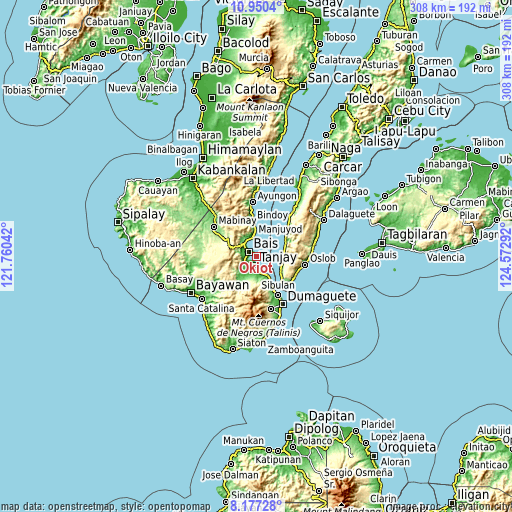 Topographic map of Okiot