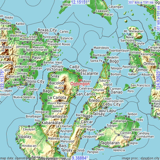 Topographic map of Ogtongon