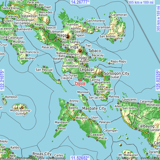 Topographic map of Ogod