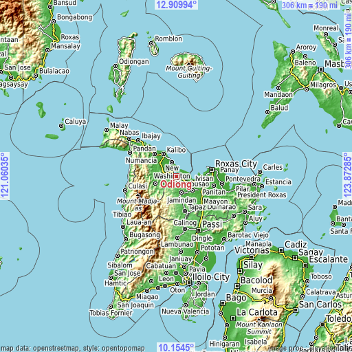 Topographic map of Odiong