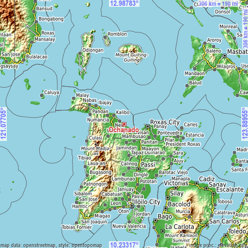 Topographic map of Ochanado