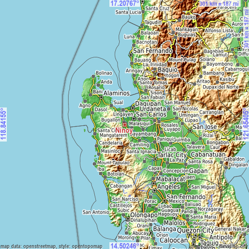 Topographic map of Ninoy