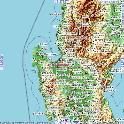 Topographic map of Nilombot